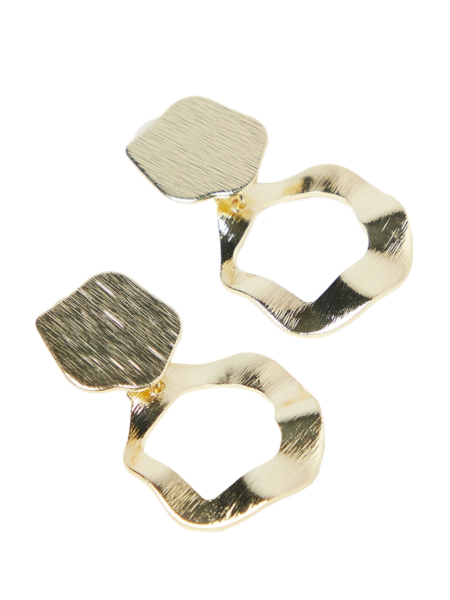 gold wavy circle earrings