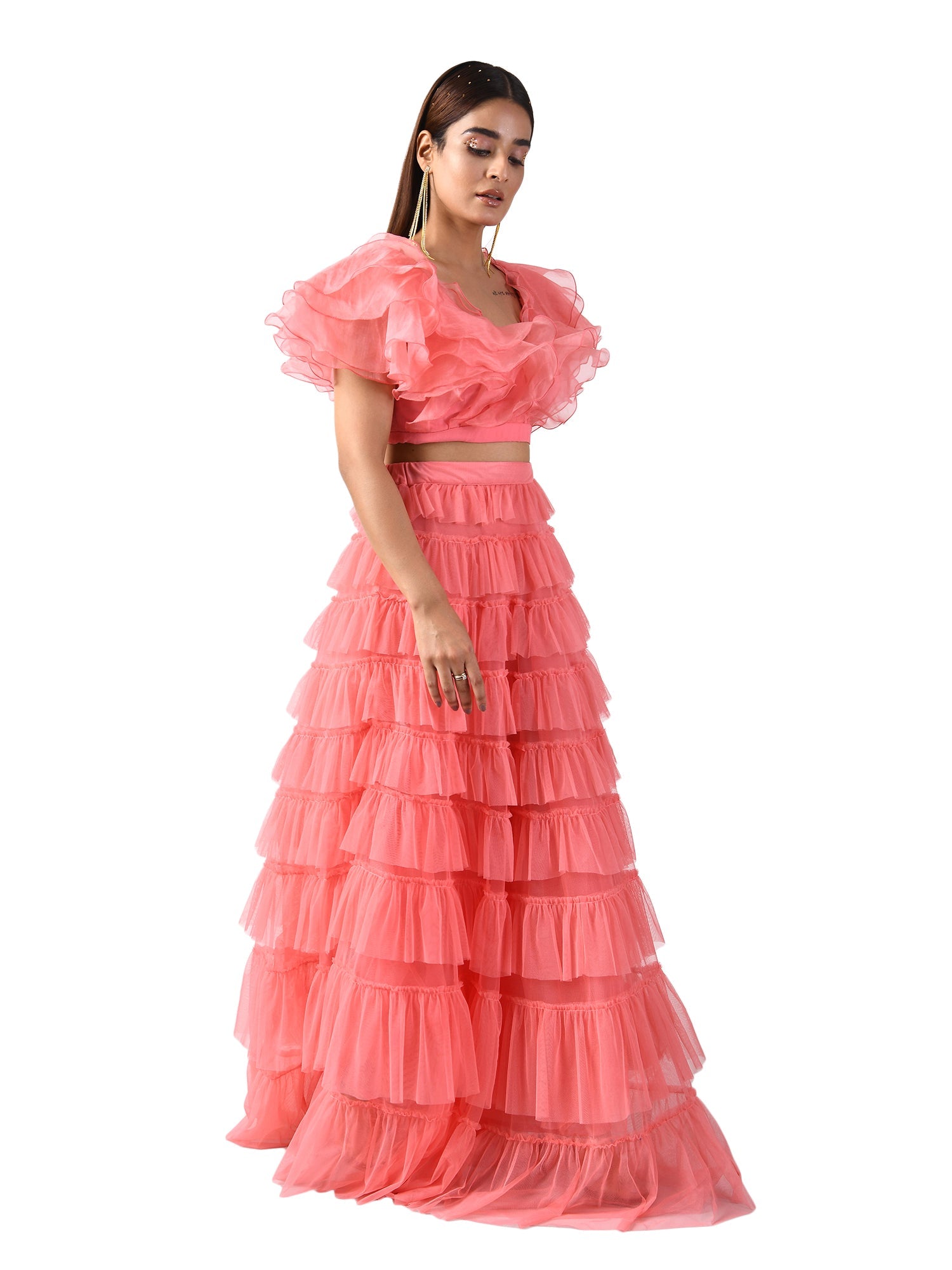 PINK RUFFLES CORD-SET