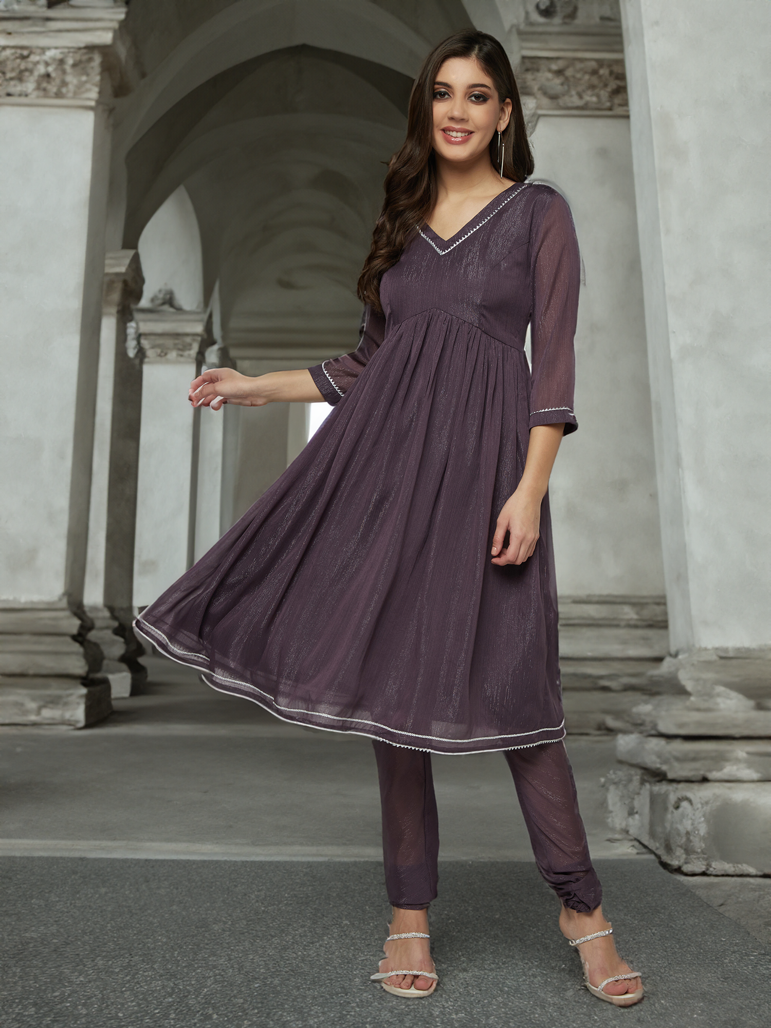 Mauve Kurta Set