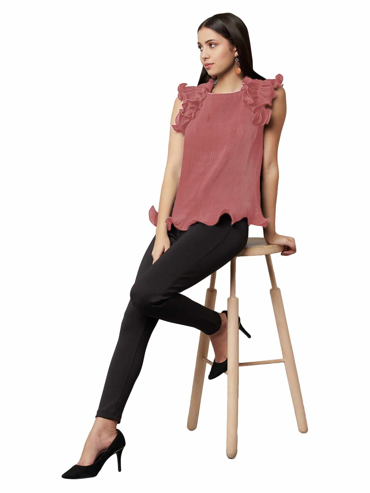 tinny pink dramatic sleeve top