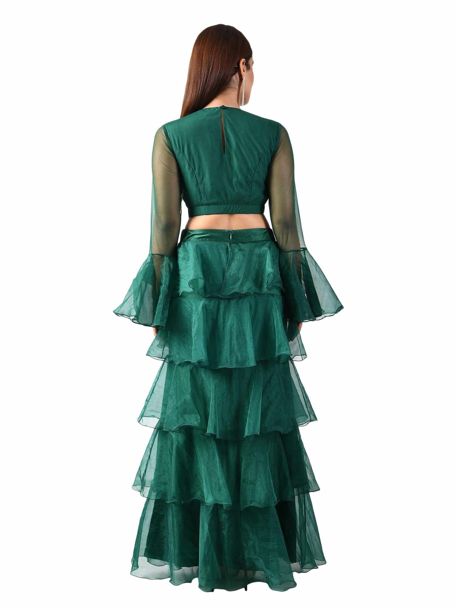 ruffles tier full length skirt